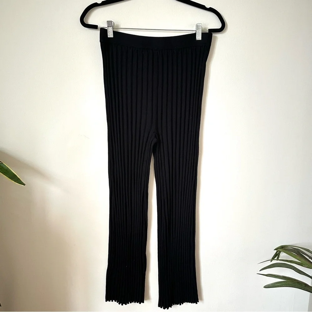 House Of Harlow 1960 Black Ribbed Knit Pull On Pants Size M